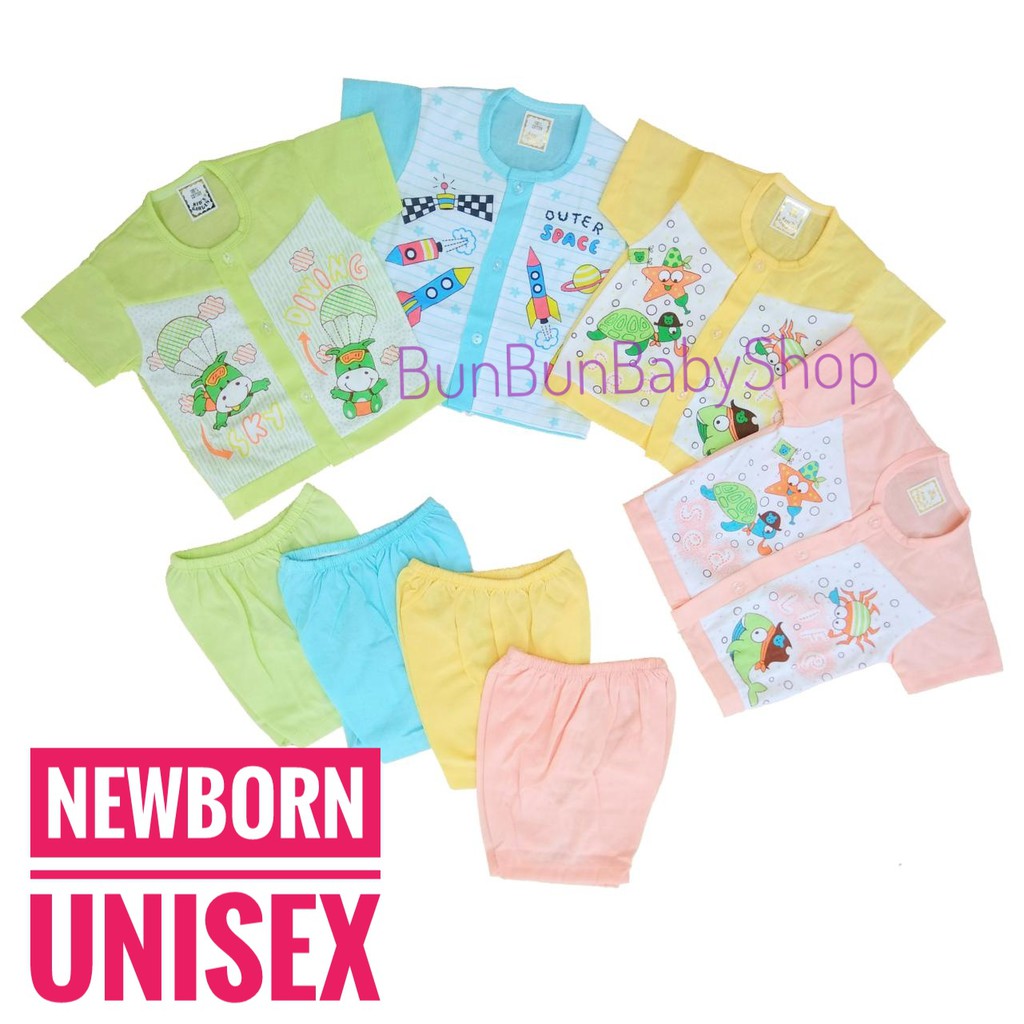 Setelan Bayi Pendek Pakaian Laki Perempuan Unisex Perlengkapan Baru Lahir Baju Baby Murah Newborn