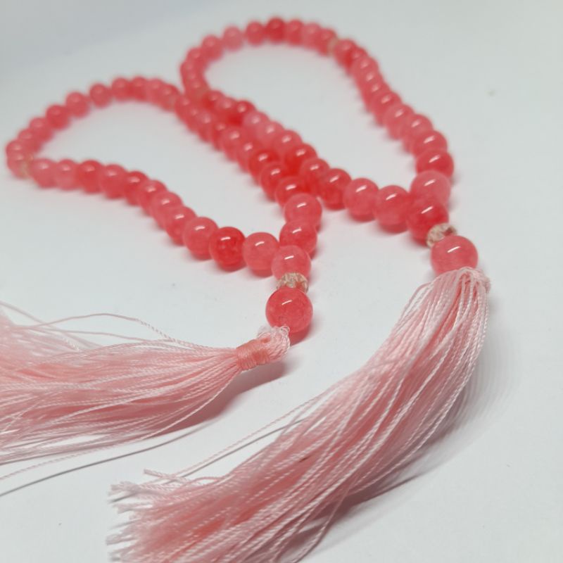 TASBIH BATU PINK ROSE QUARTZ 8MM 33 BUTIR