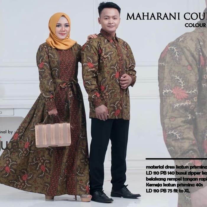 Gamis + Kemeja Batik Maharani Couple ORI Najwa Longdress Maxi
