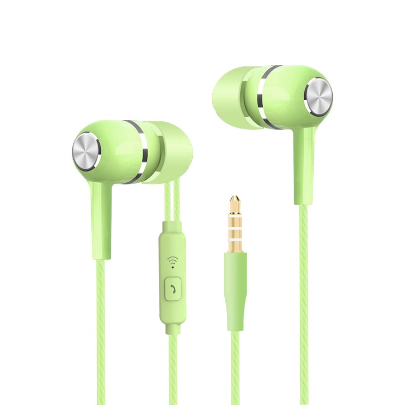 Headset Earphone Stereo Kabel 3.5mm Kualitas Tinggi Warna Macaron Dengan Mic