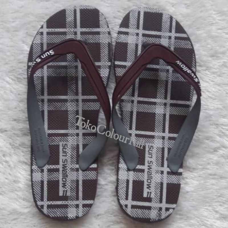 Sandal Jepit Sun Swallow London Sendal Kotak Pria Laki-laki Dewasa