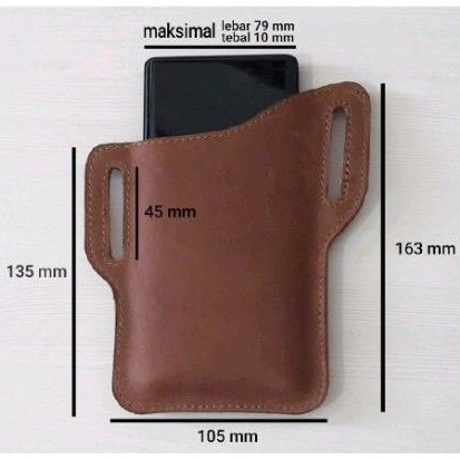 Sarung dompet hp pinggang kulit asli universal koboi