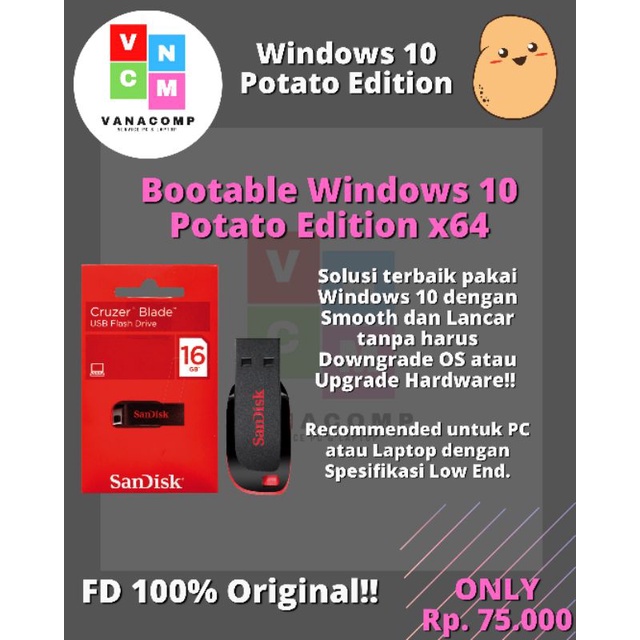 Bootable Flashdisk Windows 10 Potato
