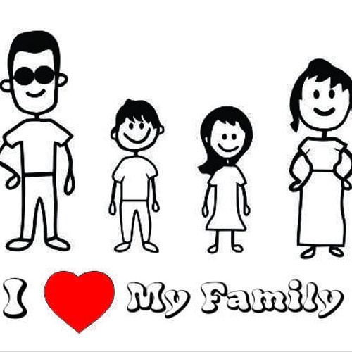 Terbaru Stiker I Love Family untuk mobil keluarga ukuran 20cm murah - Putih