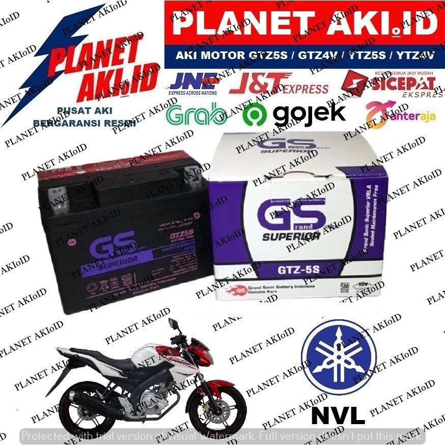 Aki Motor Yamaha NVL New Vixion Lighting GTZ5S Accu Kering MF