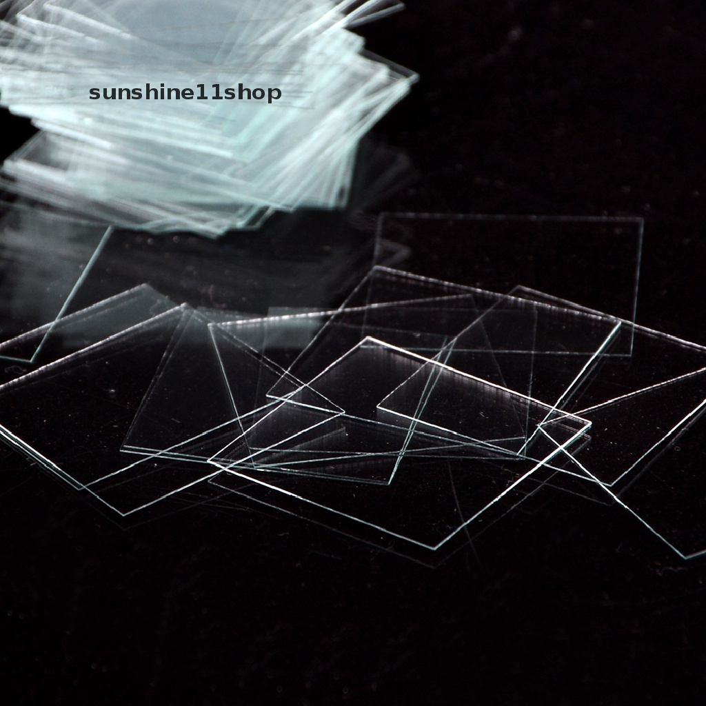 Sho 100pcs Kaca Slide Cover Micro Slip 18x18mm Untuk Mikroskop