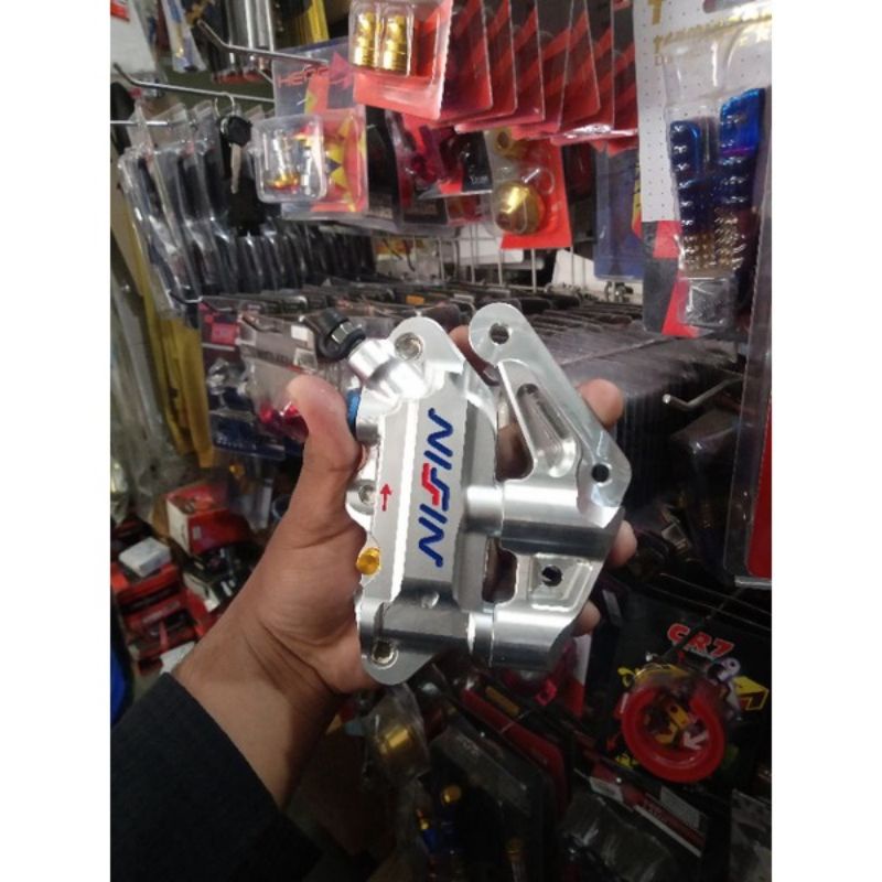 kaliper nissin set dudukan pangkon breket ninja satria fu