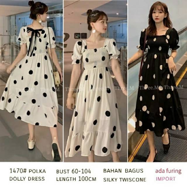 ✪- 1470# Polka Doll Dress