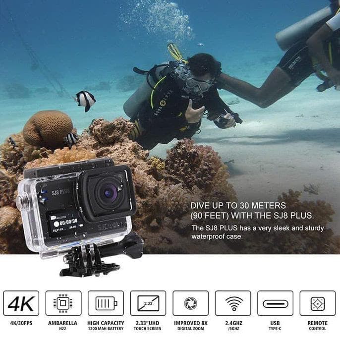 SJCAM SJ8 PLUS 4K Touchscreen Action Kamera Super 16GB