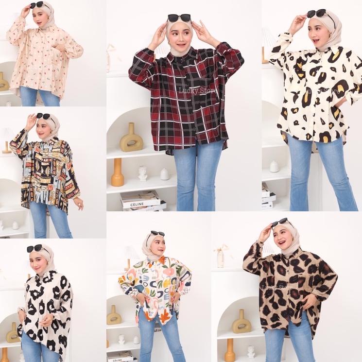 [Smd31au22ᵂ] Blouse Oversize Kombinasi // Blouse oversize Rayon // Kemeja Kombinasi