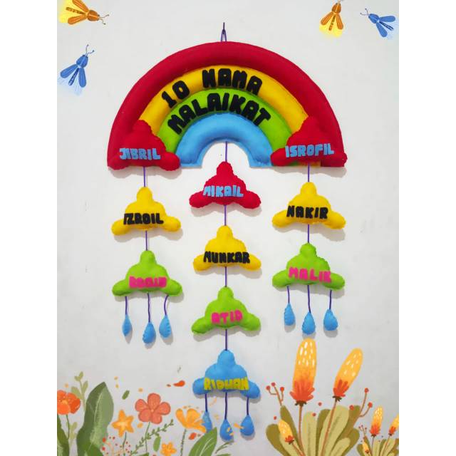 nama 10 malaikat dekorasi dinding kerajinan flanel