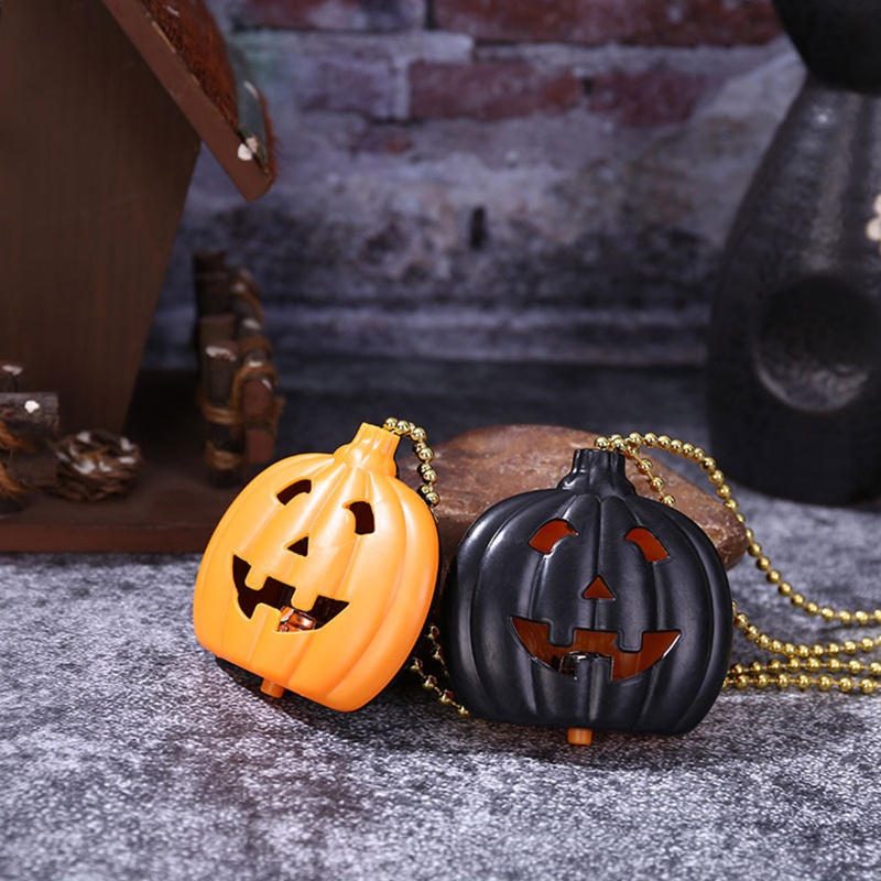 Kalung Liontin Bentuk Labu Halloween Dengan Led Untuk Dekorasi Dinding