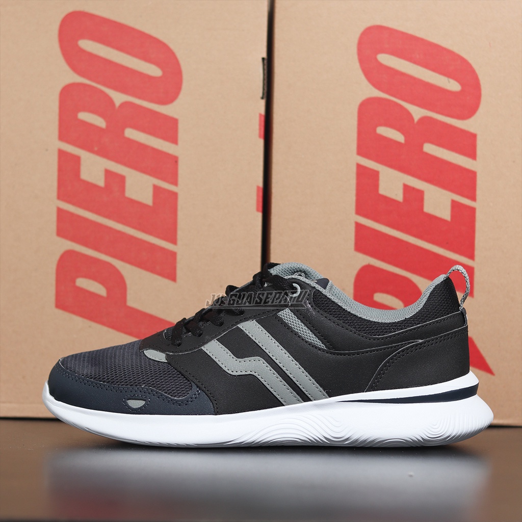 Piero Sepatu Sneakers  J.Wave - Black/White