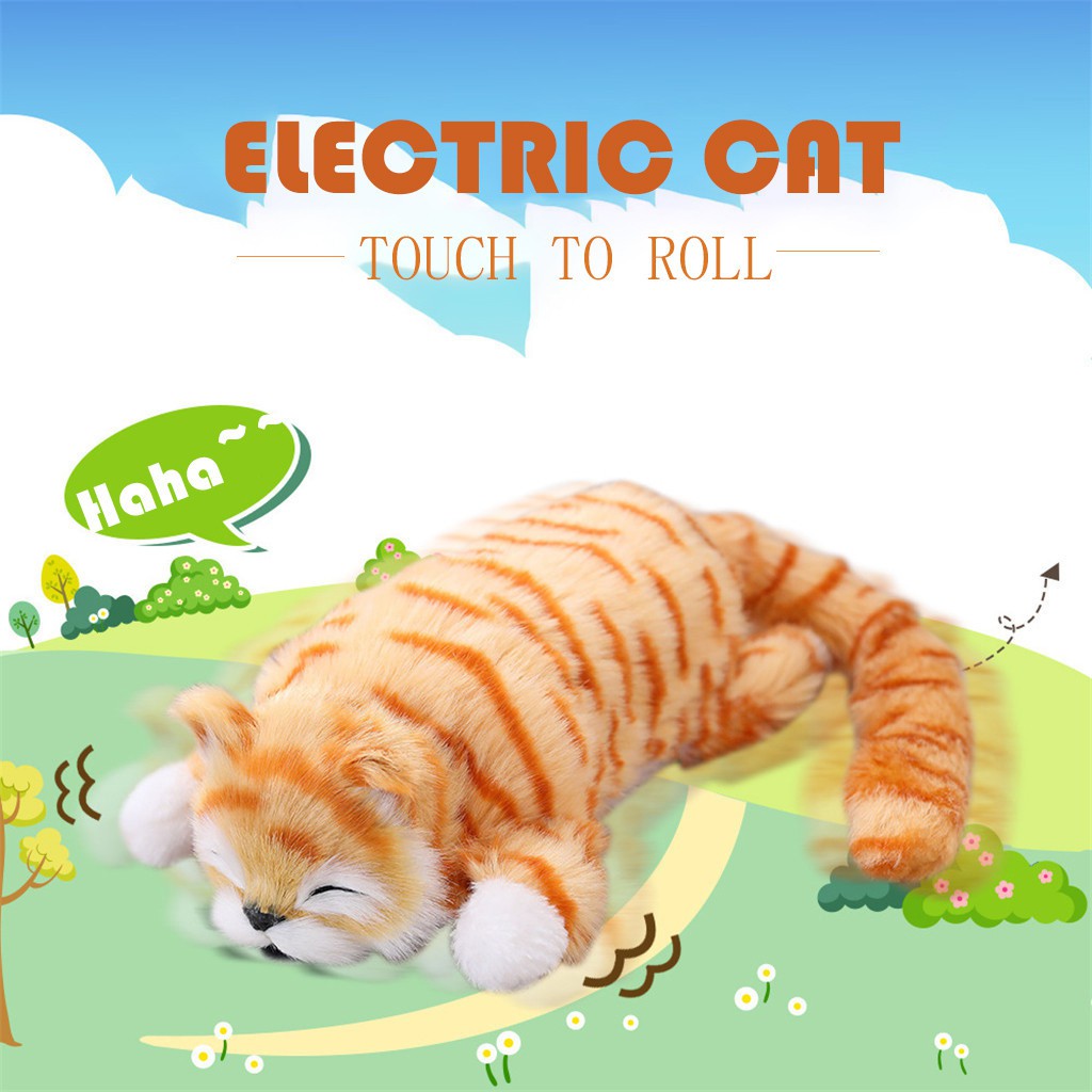 Listrik Cat 30cm Lucu Simulasi Kucing Kucing Roll Plush Hewan