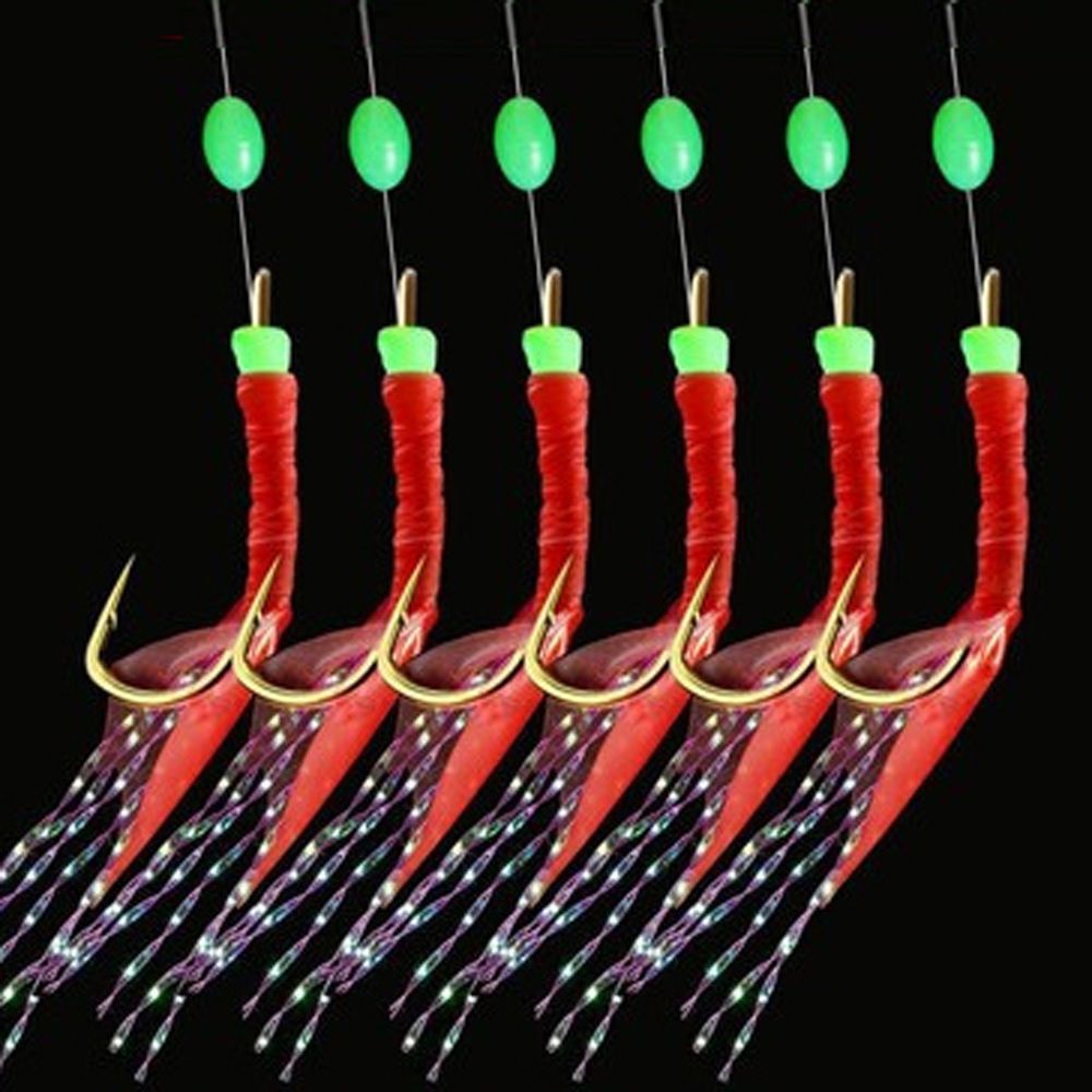 LANFY Fishing Accessories Fishskin Skirt Lure Tackle Rigs Artificial Fishing Lures Fishing String Hooks Fishing Feather Hook Fishing Hook Wire Fishing Hooks Fishing Tackle Fishing Luminous Bead Saltwater Lures Fishing Sabiki Rigs