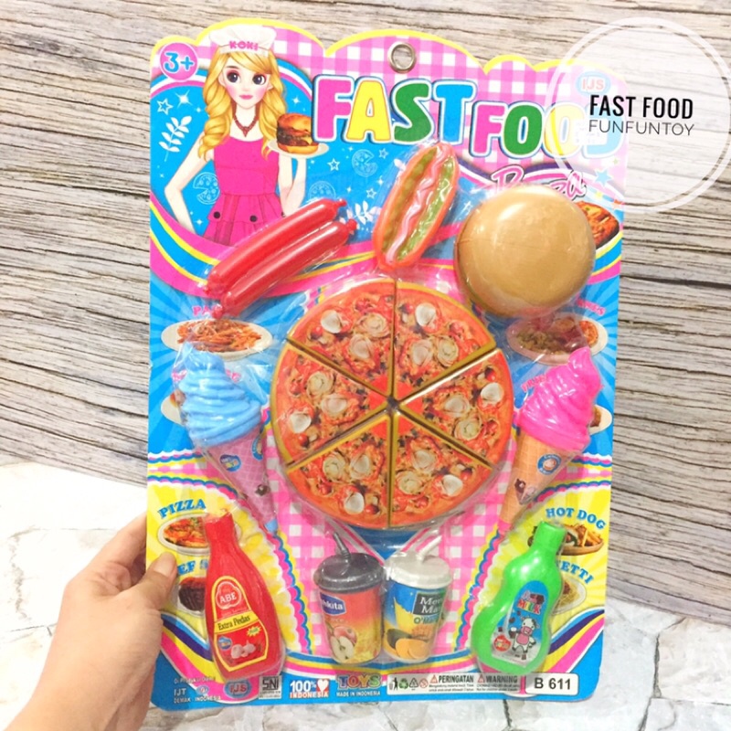 mainan anak fast food pizza