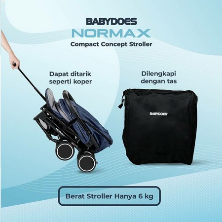 Makassar Kereta Dorong Bayi Stroller / Stroler Babydoes Normax Bisa Lipat &amp; Ditarik seperti Koper