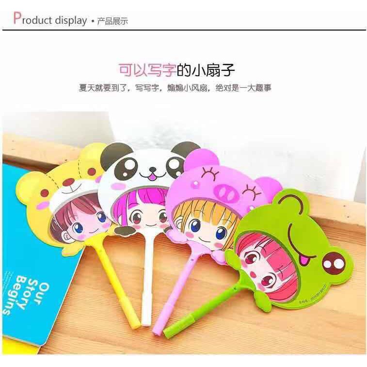 Topprice Pena Motif  Kipas BTS karakter Lucu Animal &amp; Buah Pena Kipas Karakter U09