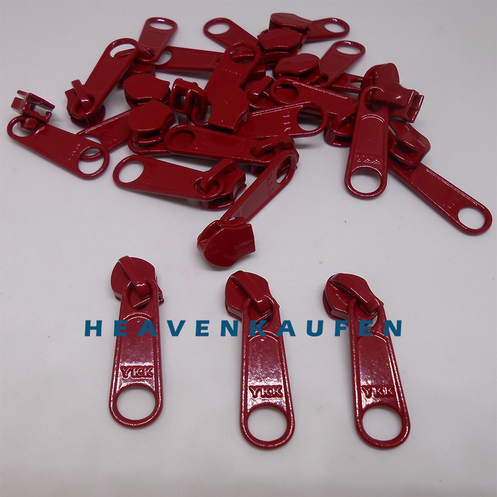 Kepala Resleting YKK Merah Hati/Merah Marun/Maroon No 5