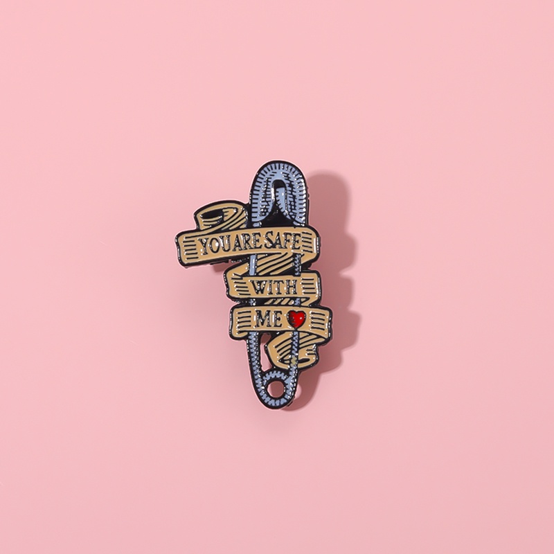 Bros Pin Desain You 'Re Safe with Me Untuk Aksesoris Pakaian