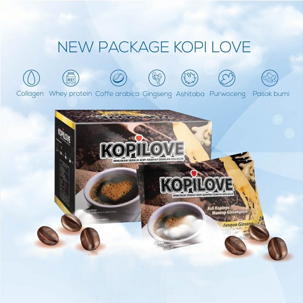 KopiLove Kopi Rempah Kolagen - Kopi Love Herbal Kesehatan - Kopi Hitam