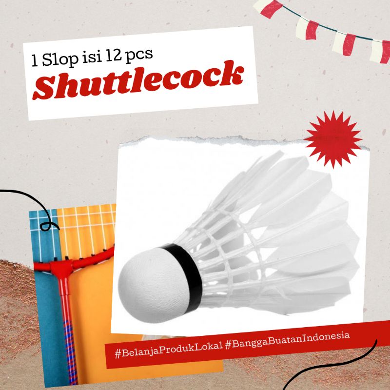 Kok Badminton - Kok Bulu Tangkis - Shuttlecock 1 Slop isi 12