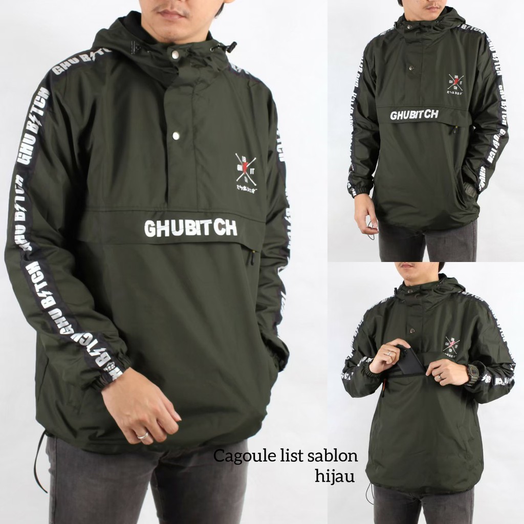 AKN- JAKET CAGOULE  LIST PRIA / JAKET CAGOULE GHUBITC ORIGINAL / JAKET CAGOULE WATERPROOF TERMURAH