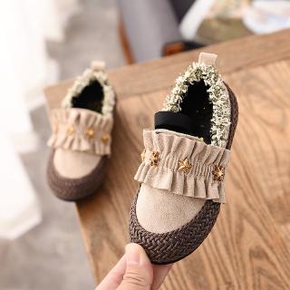  Sepatu  Flat  Princess Bahan Kulit Pu Aksen Pita Untuk  Anak  