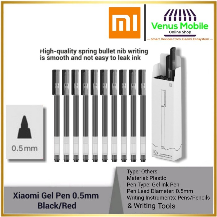 

MURAH Xiaomi Super High Capacity Gel Pen 10pcs - Pulpen Pena - Hitam