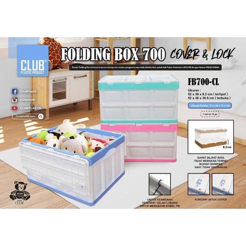 Club Folding Box 700 Cover &amp; Lock / Container Box Serbaguna