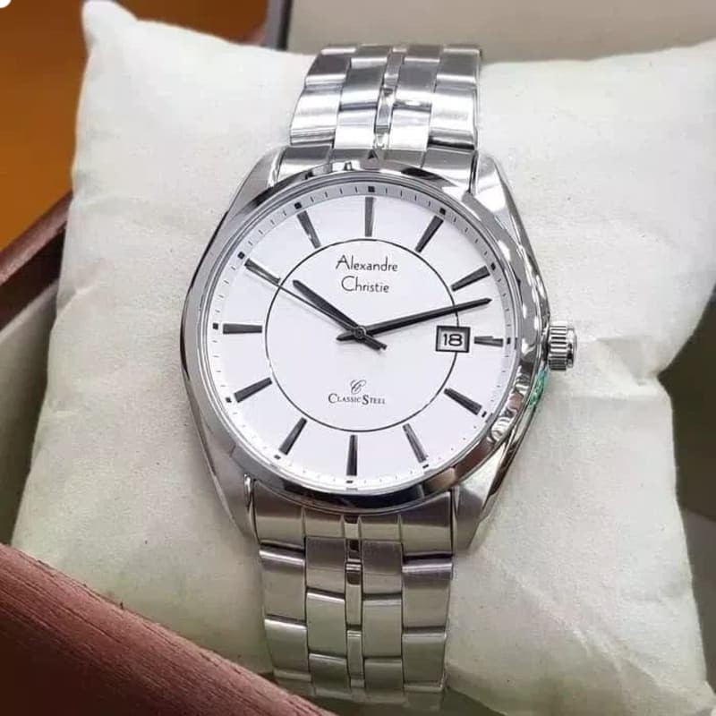 Jam Tangan Pria Alexandre Christie 8578 AC8578 AC 8578 Original Garansi Resmi Stainless