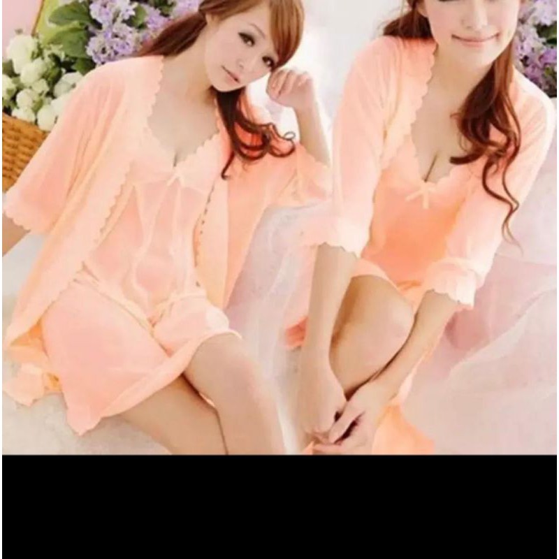 baju tidur wanita kimono 2in1