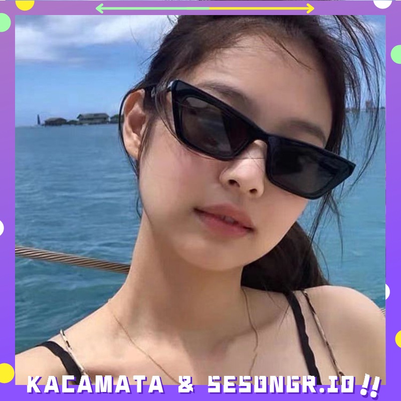 【TERSEDIA &amp; COD】Kacamata Hitam Wanita Korea Gaya Kacamata Lensa Warna Kucing Cewek Sunglasses -SG