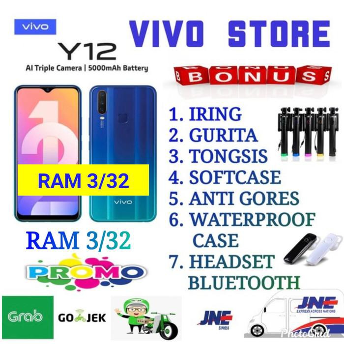 Hape/Handphone VIVO Y12 RAM 3/64 GARANSI RESMI VIVO INDONESIA - red no bonus