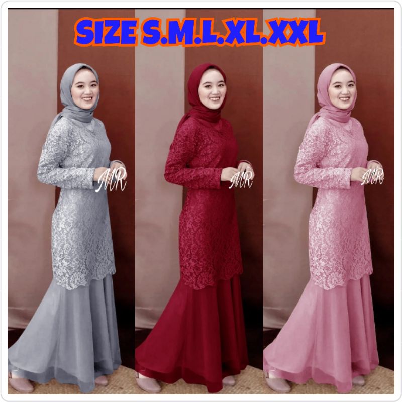 gamis brukat duyung / MAXY TYAS / dress brokat mermaid / dress pesta kondangan/ gamis brukat tile / dress seragam nikahan/ LongDRESS wisuda