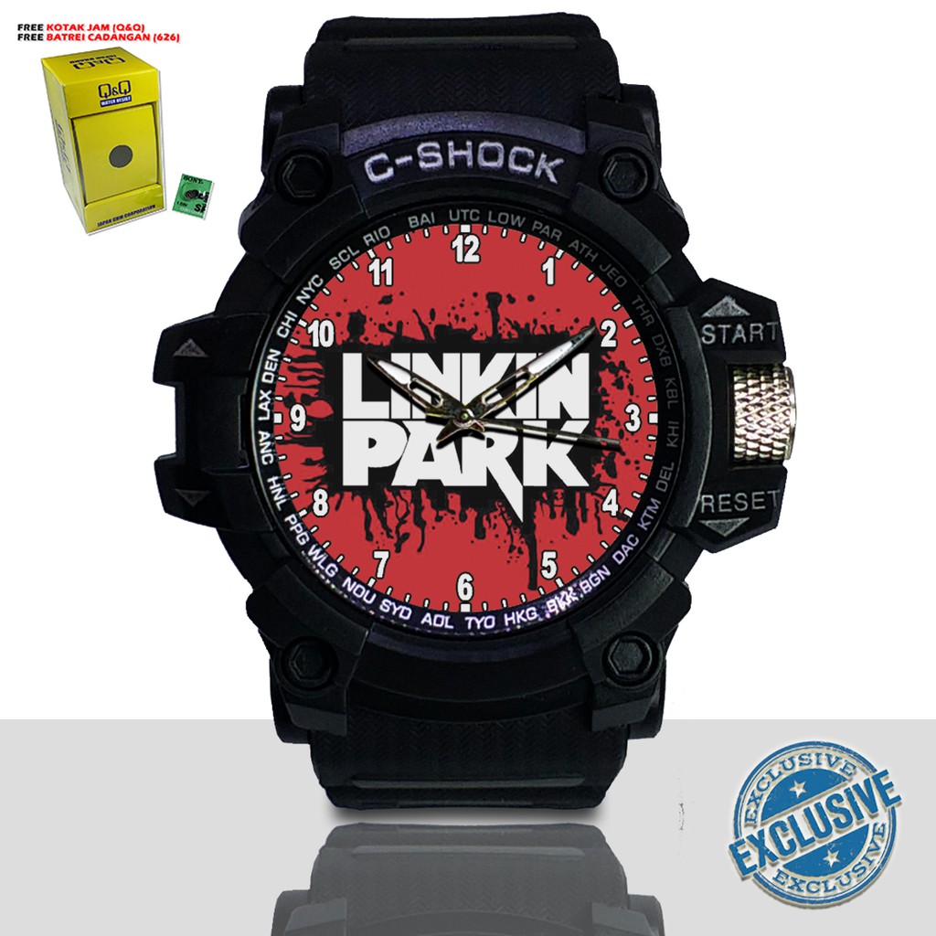 (EXCLUSIVE ) JAM TANGAN LINKIN PARK WATER RESIST FREE BOX DAN BATREI - NO.5