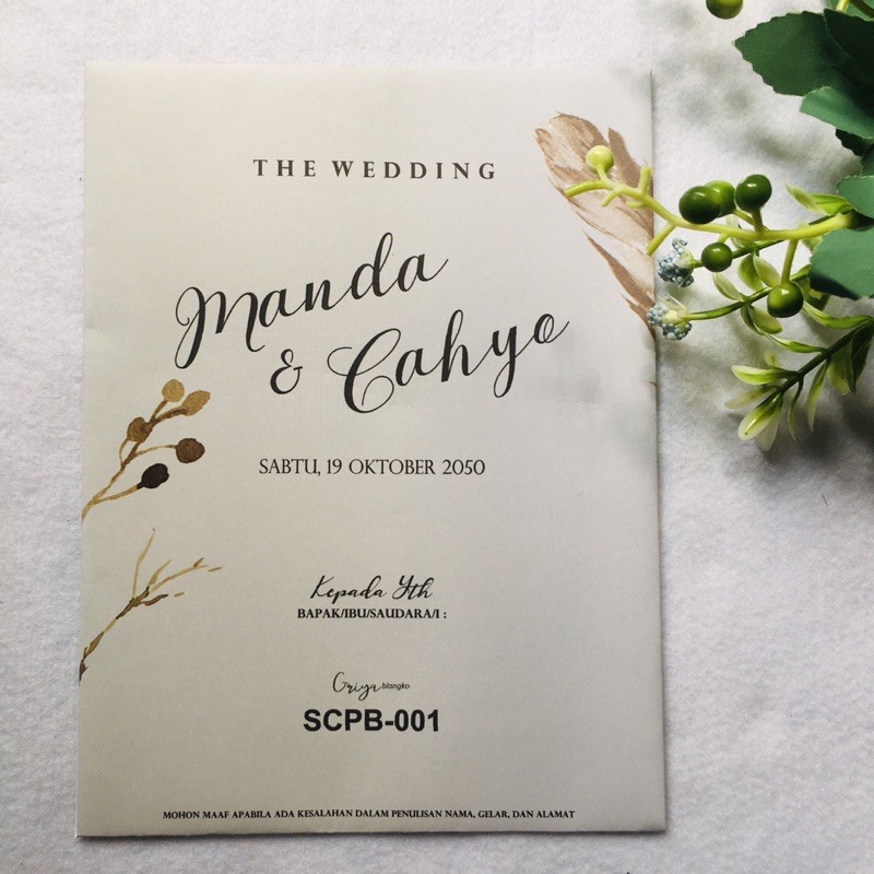 

Undangan Nikah amplop flora coklat
