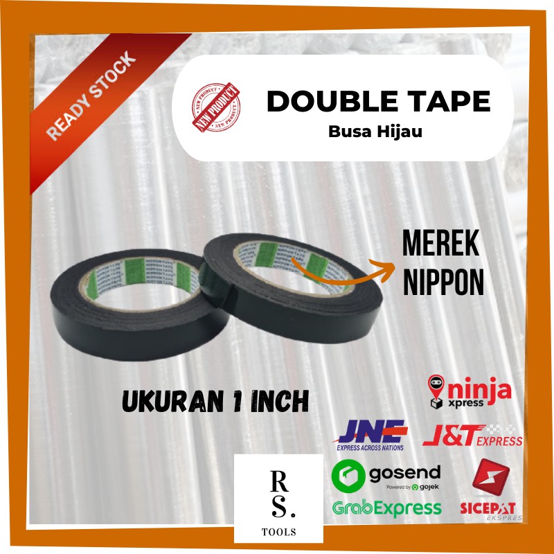 

Isolasi Solasi Ban Double Tape Busa Hijau Foam Hijau 1 Inch NIPPON Tape Soul