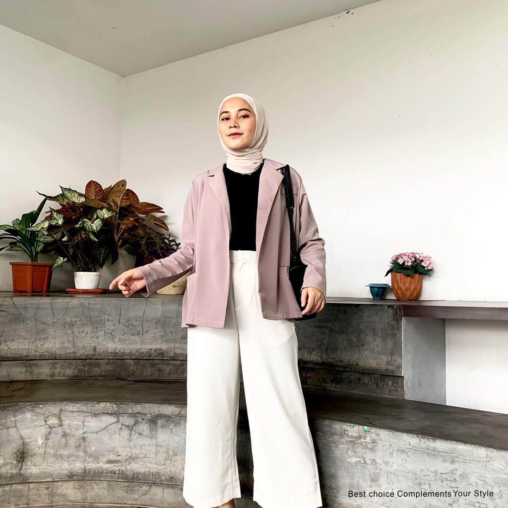 Sarah Blazer Outer Basic Korean Wanita Atasan Kerja By Mahyra