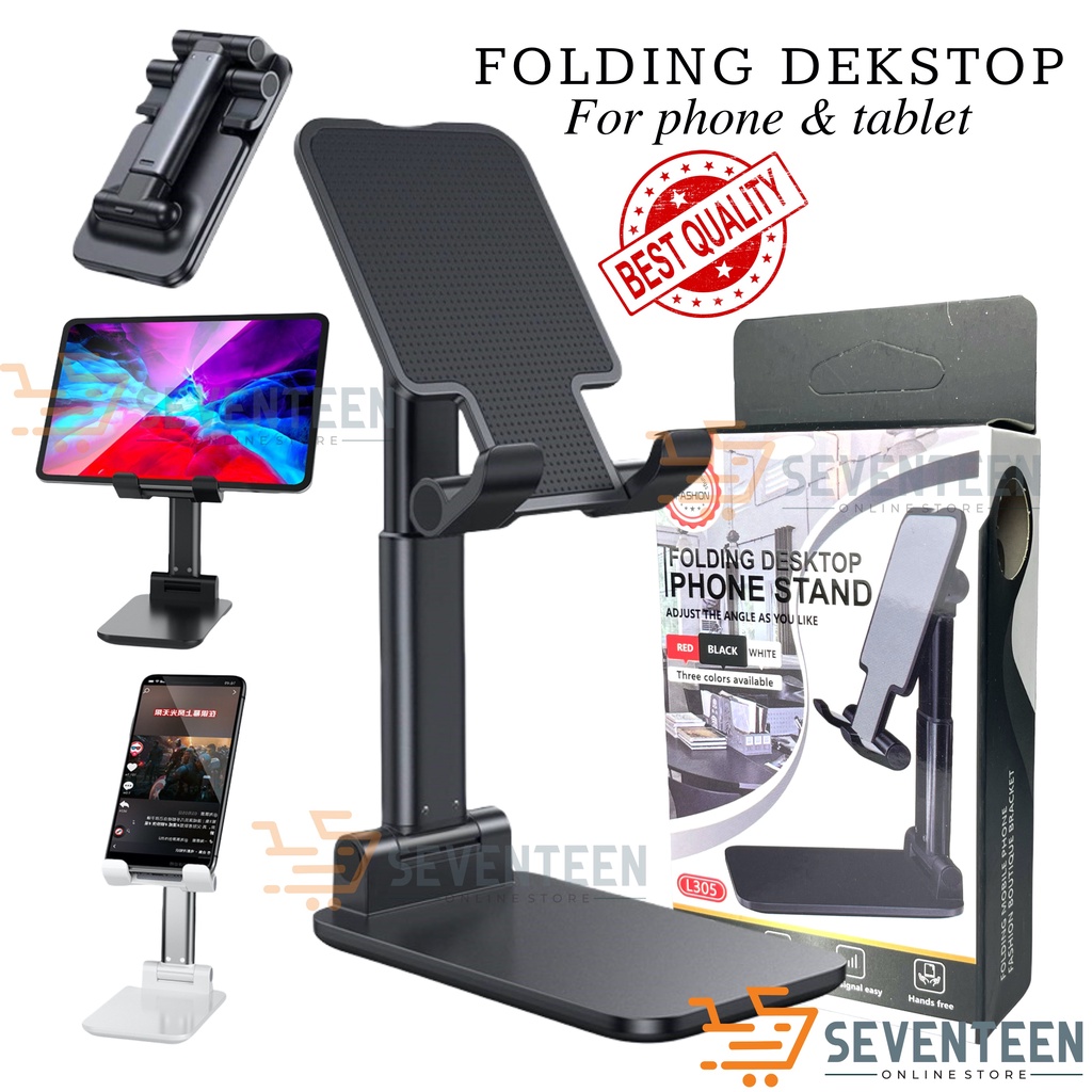 SEVENTEEN HOLDER MEJA LIPAT FOLDING DESKTOP L 305 HD 23 PHONE HOLDER TABLET LIVE STREAMING BROADCAST HOLDER SEKOLAH