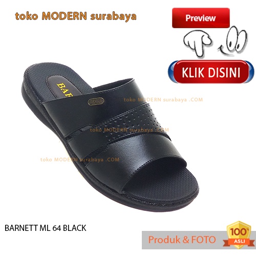 BARNETT ML 64 BLACK sandal pria casual slide selop