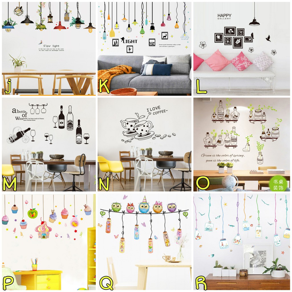 Reliza Wall Sticker Kitchen Motif Lampu Taman Quotes Dapur Stiker LDR35