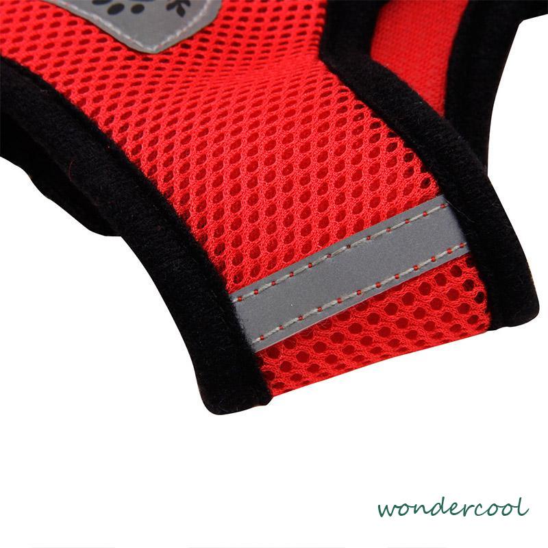 Pet Chest Back Leash Mesh Strip Reflektif Crossing Road Perlengkapan Hewan Peliharaan tahan aus-Won