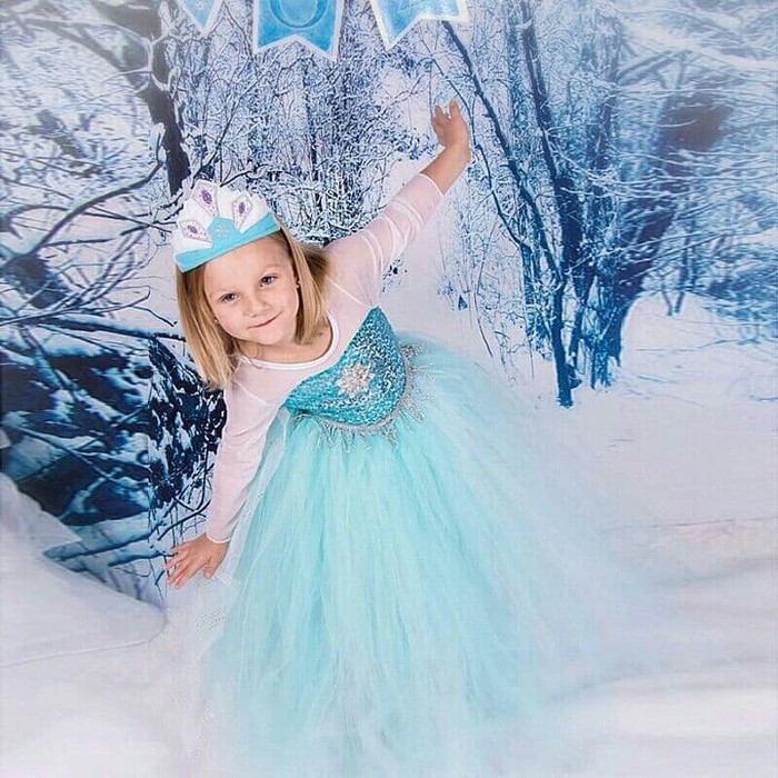 Kostum Princess Anak Elsa Frozen Baju Gaun Dress Perempuan Import Ultah