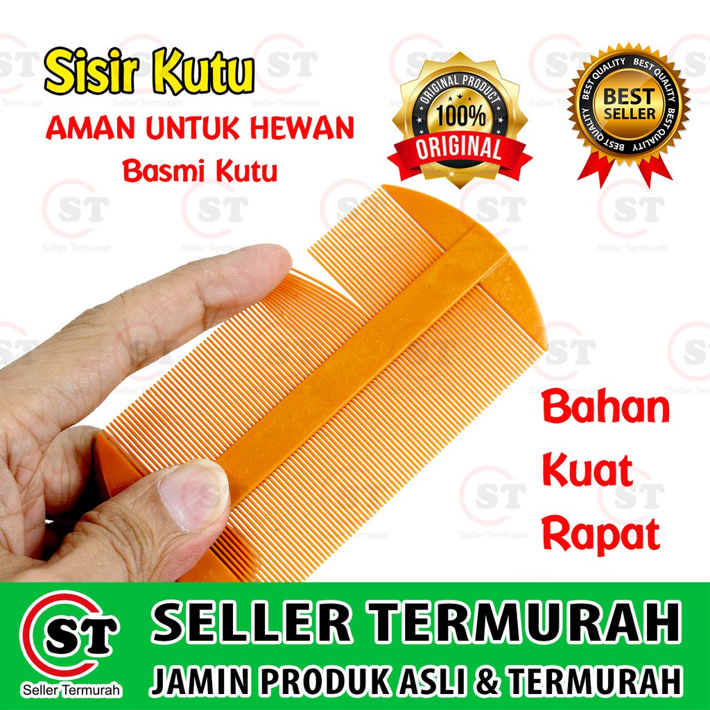 Sisir Kutu Plastik Bagus Kuat Rapat / Sisir Serit 2 sisi merk twin / Sisir Serit Kutu Kucing Ketombe