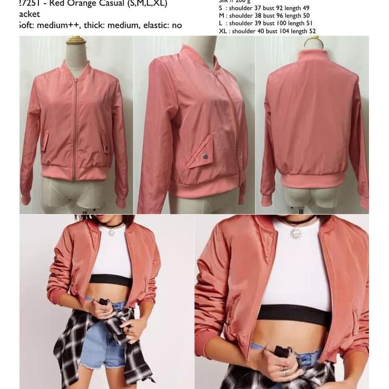 YUK BELI JAKET BOMBER, JAKET CEWEK, SILK, PINK, IMPORT, MURAH, LOOKBOOK