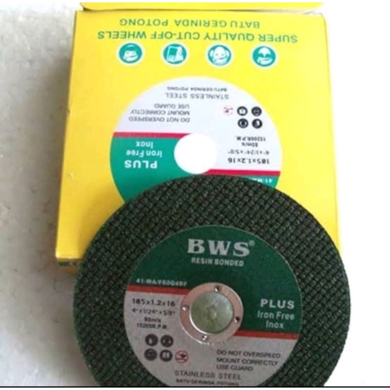 Mata gerinda potong BWS/ Batu gerinda potong besi 4" BWS (1 kotak isi 20 pcs)