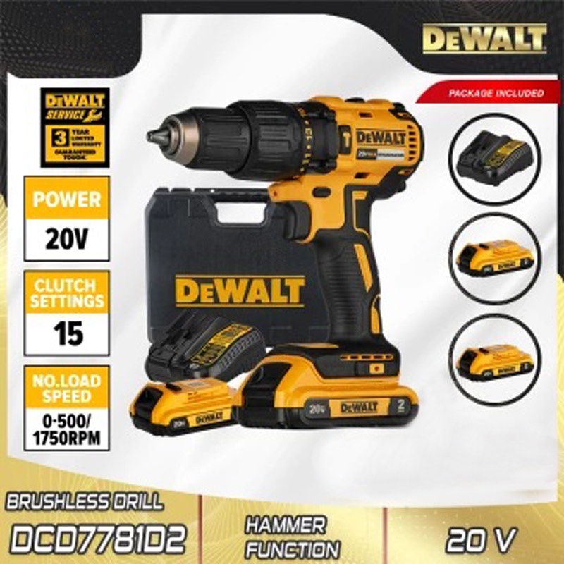 Jual Mesin Bor Baterai Cordless Hammer Drill DCD7781 DEWALT DCD7781D2 ...