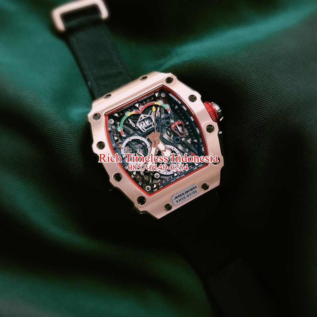 Jam Branded Import Richaadd Milllee RM50-03 VI Swiss Eta Clone 1.1 Higest Quality Rubber Garansi 1th