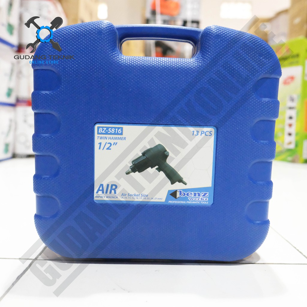 BENZ BZ-5816 / Air Impact Wrench KIT 1/2 Inch Twin Hammer 0.5inch Mesin Buka Baut Angin Kompresor